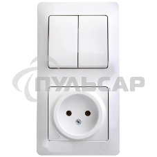 Блок комбинированный GLOSSA розетка + выкл. 2-кл. бел. SchE GSL000172