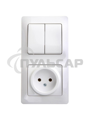Блок комбинированный GLOSSA розетка + выкл. 2-кл. бел. SchE GSL000172