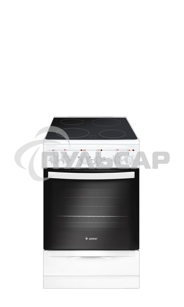 Плита электрическая Gefest 5160-02 0095 белый, конфорок 4 электрических, духовка 55 л, 50 см x 85 см x 58.5 см