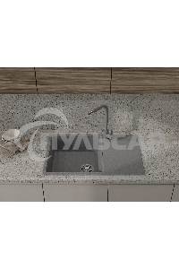 Мойка GranFest Urban 678L темно-серый, 1-чаша+крыло 780*490мм, монтаж: врезной, материал: кварц