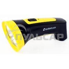 Фонарь LED 3804M (аккум. 220В черный/жел. 4 LED SLA пласт. коробка) Ultraflash 12867