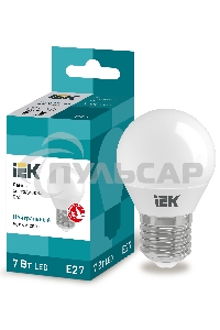 Лампа светодиодная ECO G45 7Вт шар 4000К белый E27 630лм 230-240В ИЭК LLE-G45-7-230-40-E27