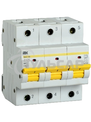 Выключатель автоматический трехполюсный ВА47-150 125А C 15кА MVA50-3-125-C IEK