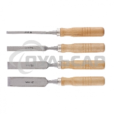 Набор стамесок, 6-12-18-24 мм, плоские, деревянные рукоятки Sparta Набор стамесок, 6-12-18-24 мм, плоские, деревянные рукоятки Sparta