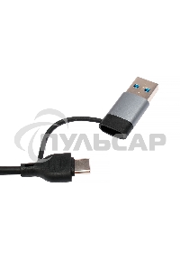 Картридер Type-C/USB-A (3.1) Gembird FD2-MSD-3, 5в1: 2xUSB 2.0, USB3.1, SD/TF, кабель 10см, алюминий