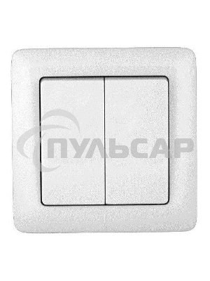 Выключатель WESSEN VS56-234-BХИТ белый 2-клавишный 6А скрытый монтаж