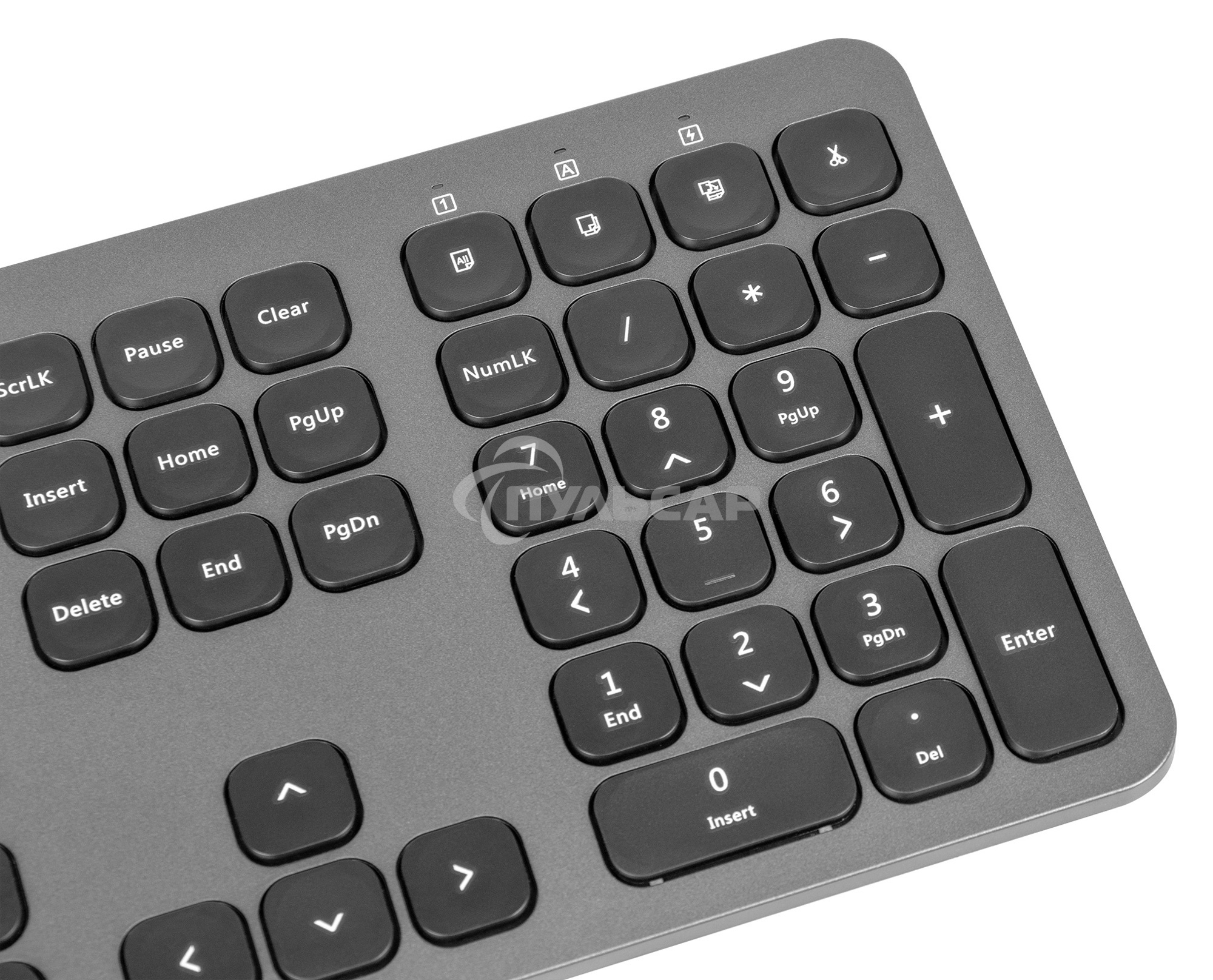 Комплект клавиатура + мышь Оклик 300M клав:серый мышь:серый/черный USB беспроводная slim