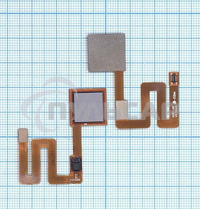 Шлейф со сканером отпечатка пальца для Xiaomi Redmi Note 4 серый