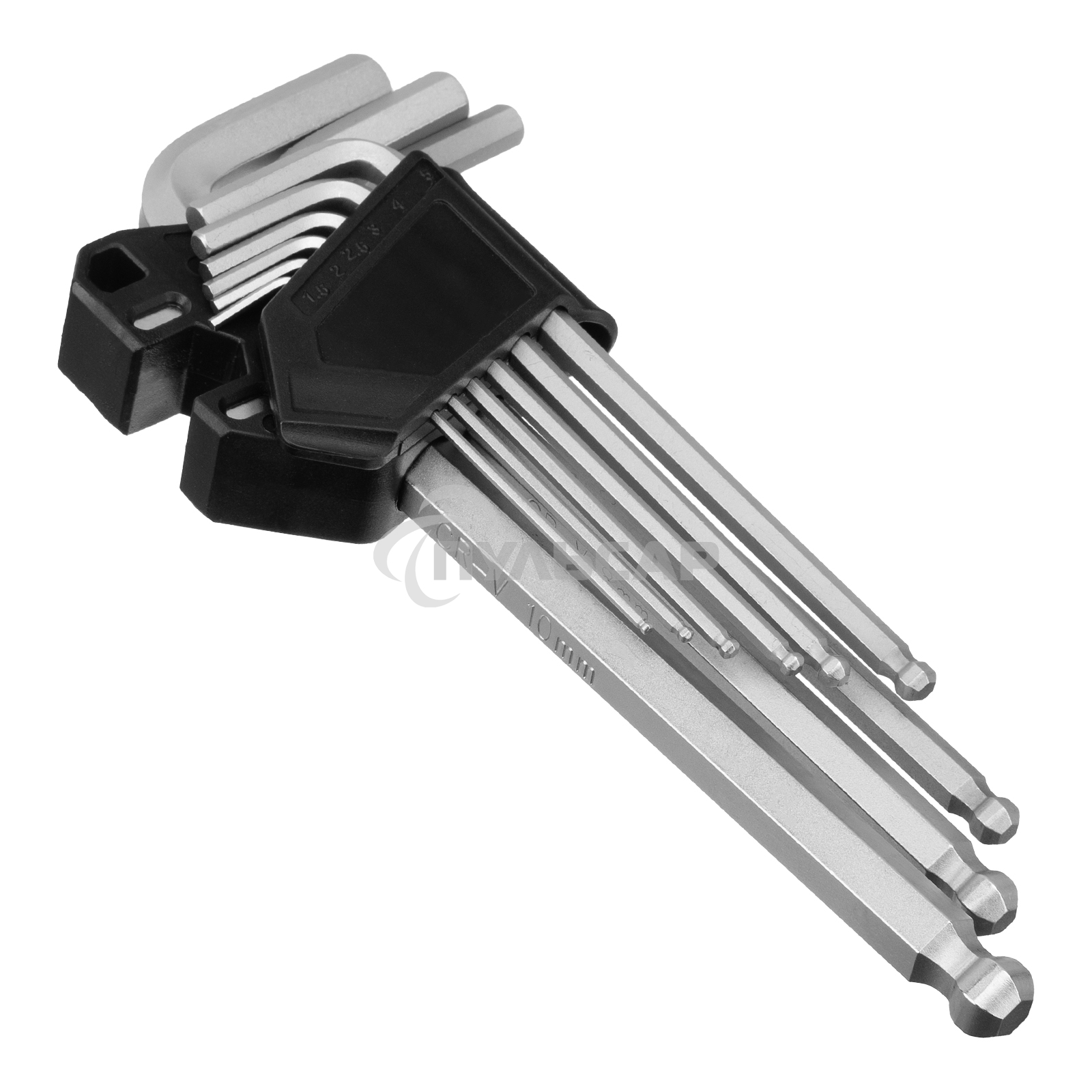 Набор ключей имбусовых Сибртех HEX, 1,5-10 мм, CrV, 9 шт., удлиненные, с шаром