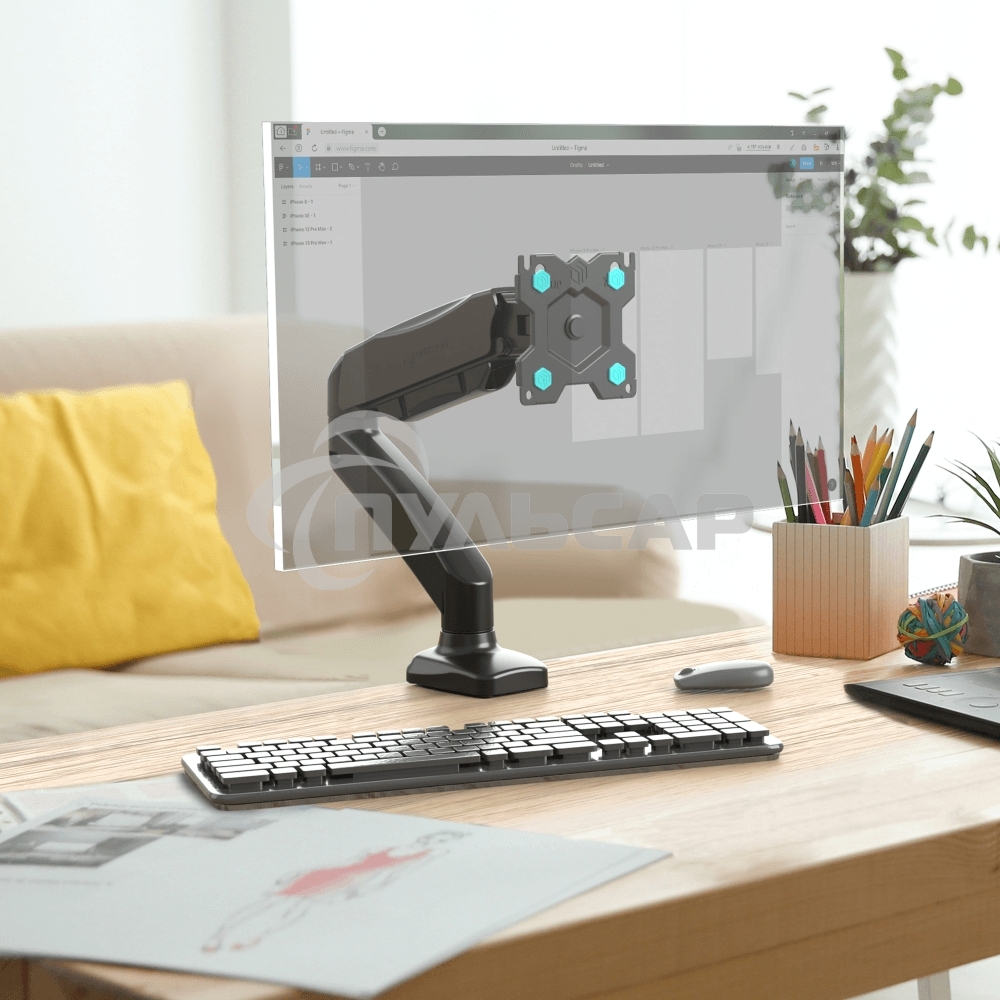 Кронштейн (держатель) ONKRON G80 для монитора 13