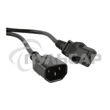 Кабель Hyperline PWC-IEC13-IEC14-1.0-BK Кабель питания монитор-компьютер IEC 320 C13 - IEC 320 C14 (3x0.75), 1 м