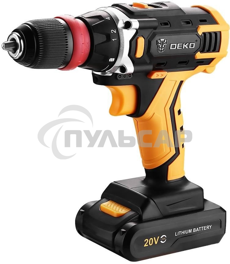 Дрель-шуруповерт Deko DKCD20FU-Li 063-4176, Аккумуляторная, 20В, 1 АКБ