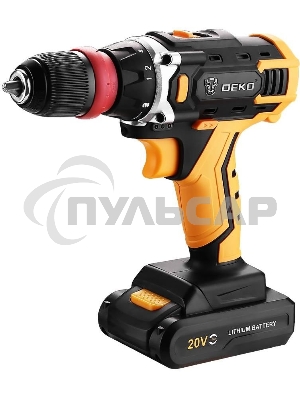 Дрель-шуруповерт Deko DKCD20FU-Li 063-4176, Аккумуляторная, 20В, 1 АКБ