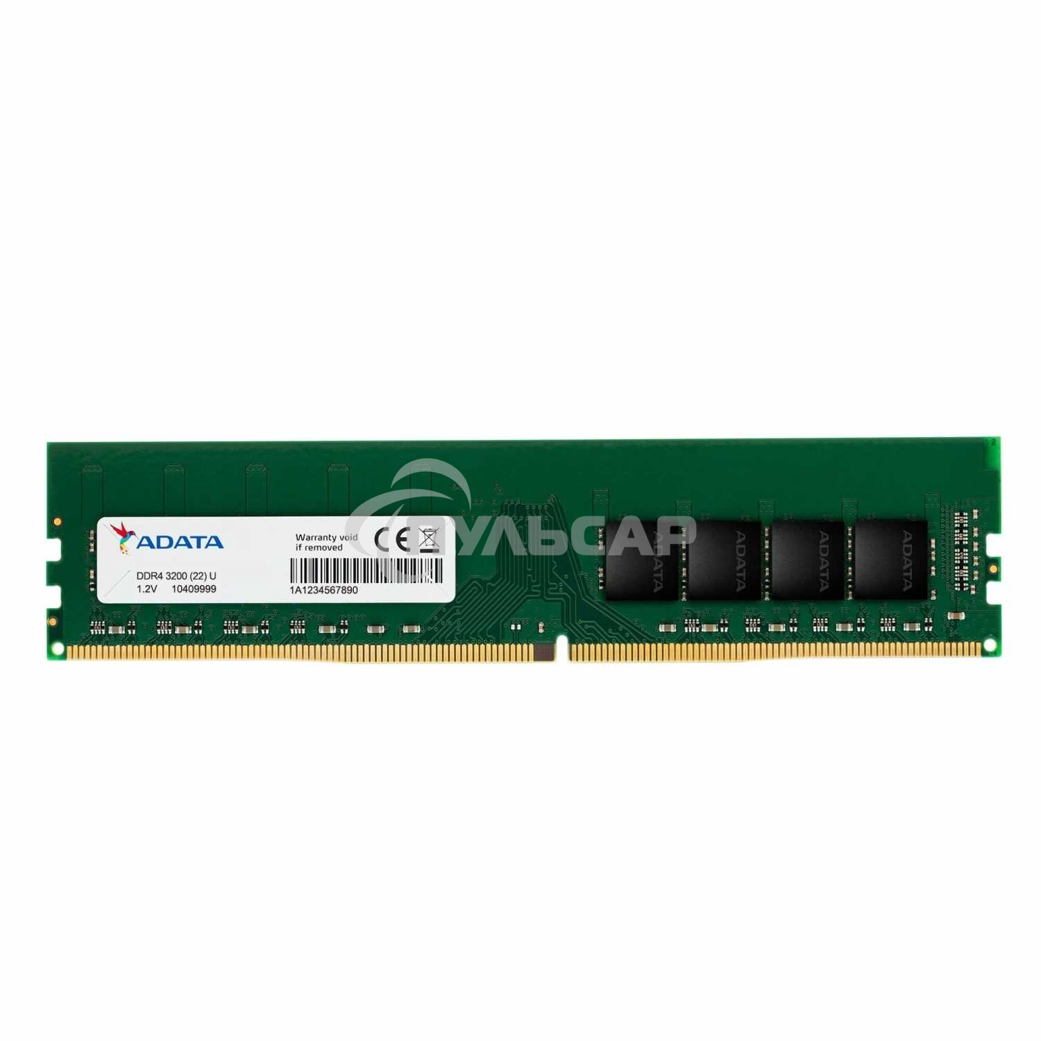 Оперативная память ADATA, DDR4, 32Gb (1x32 Gb), 3200 MHz, CL22, DIMM