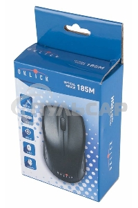 Мышь проводная Oklick 185M черный, 1200 dpi, USB, кнопки - 3