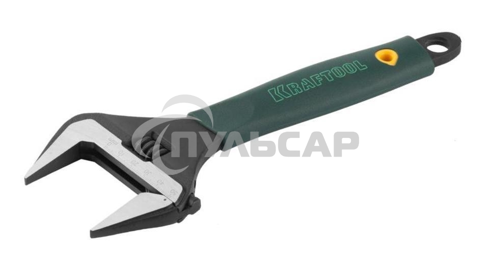 Ручной инструмент KRAFTOOL 27258-25 Ключ разводной Cr-V,фосфатир,эргоном рукоятка из эластомера,увелич зев,угол наклона губок 15град,250мм/10