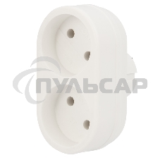 Двойник электрический 6А без заземления, белый Rexant