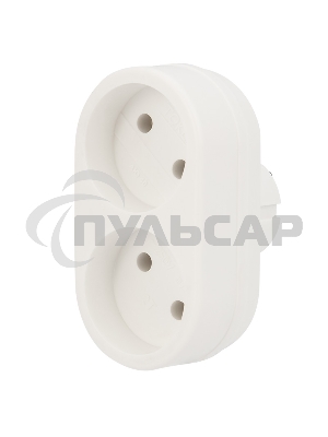 Двойник электрический 6А без заземления, белый Rexant