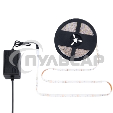 Комплект светодиодной ленты 5 м с блоком питания IP65, холодное белое свечение 6500 К LAMPER