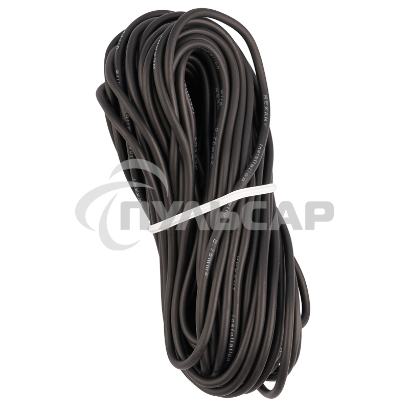 Провод автомобильный ПГВА/ПВАМ Rexant 1х0,75 мм черный, мини-бухта 10 метров