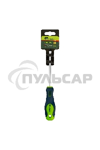 Отвертка, SL5,0 х 100 мм, CrV, 2-х компонентная рукоятка Сибртех