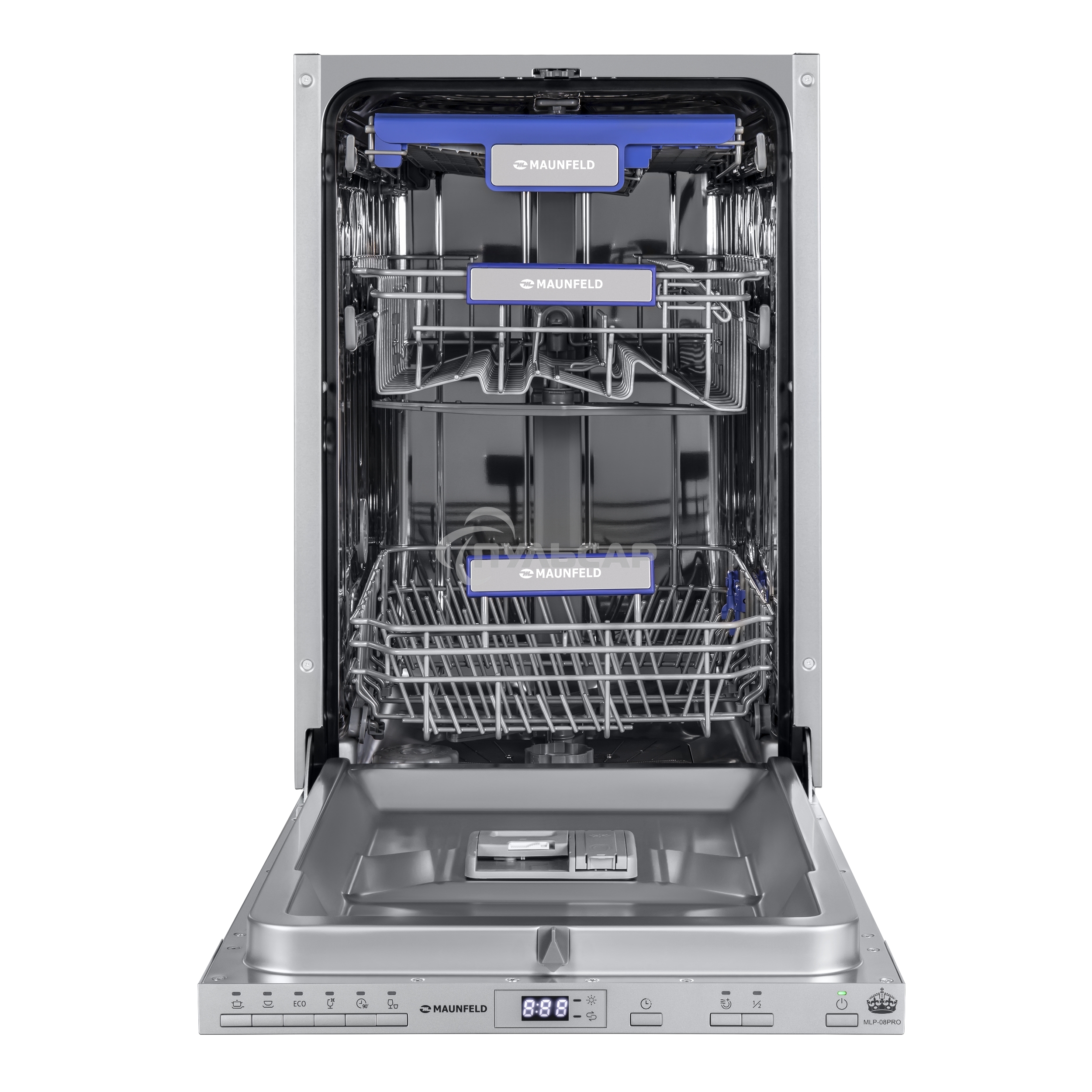 Встраиваемая посудомоечная машина Maunfeld MLP-08PRO, серебристый, 44.8 см, 10 компл., 47 дБ, класс A++