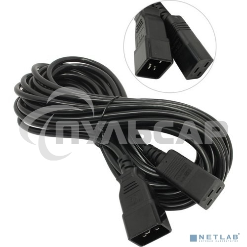 Кабель питания (UPS) ExeGate Power EC20-10P (С19->С20) VDE-250V-3*1.5-СU, 16А, черный, 10м