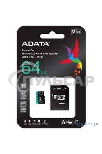 Флеш карта MICROSDXC UHS-I U3 V30S A2 100/75 MB/s 64Gb RETAIL W/1 ADAPTER