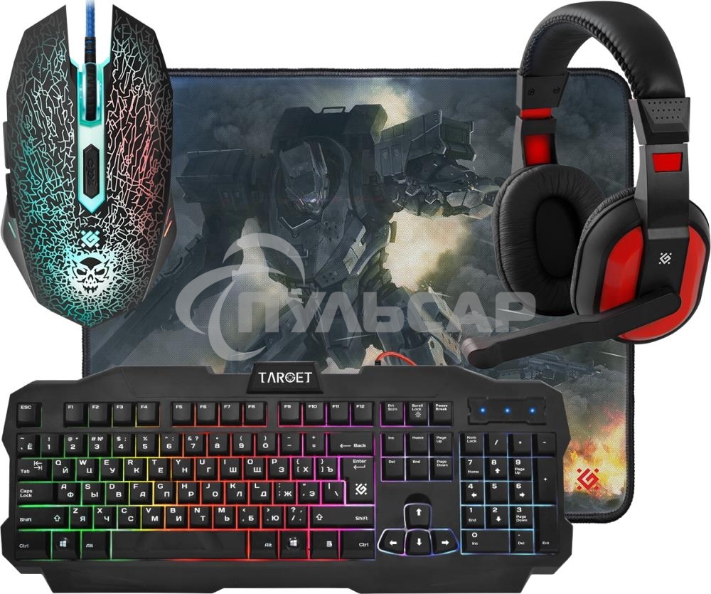 Комплект клавиатура + мышка +PAD +HEADSET Defender TARGET MKP-350