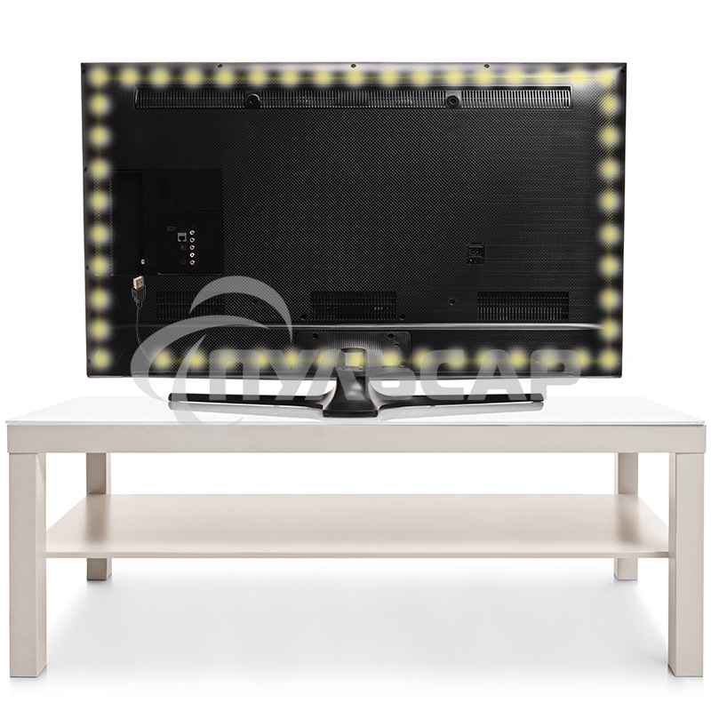 Лента светодиодная с USB коннектором 5 В, 8 мм, IP65, SMD 2835, 60 LED/m, цвет свечения теплый белый (3000 K)