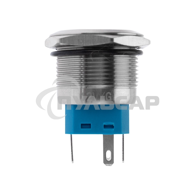 Кнопка антивандальная Ø 22 12 В Б/Фикс (5с) (ON)-OFF/(OFF)-ON подсв./зеленая Rexant