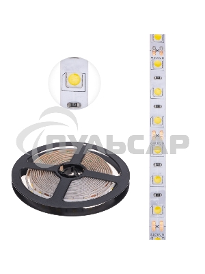Лента светодиодная 3 м 12 В 5050 4000 К IP65 60 LED/м для БП с клеммами LAMPER