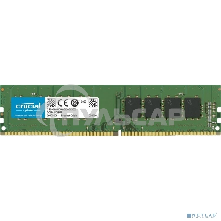 Оперативная память Crucial, DDR4, 16Gb (1x16 Gb), 3200 MHz, CL22, DIMM
