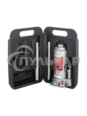 Домкрат Matrix бутылочный 5т h подъема 216–413мм в пласт. кейсе