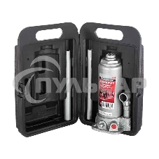 Домкрат Matrix бутылочный 5т h подъема 216–413мм в пласт. кейсе Домкрат Matrix бутылочный 5т h подъема 216–413мм в пласт. кейсе