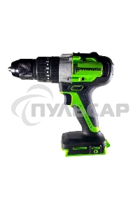 Дрель-шуруповерт GREENWORKS GD24DD60K2, Аккумуляторная, 18В, Ударная, Кейс
