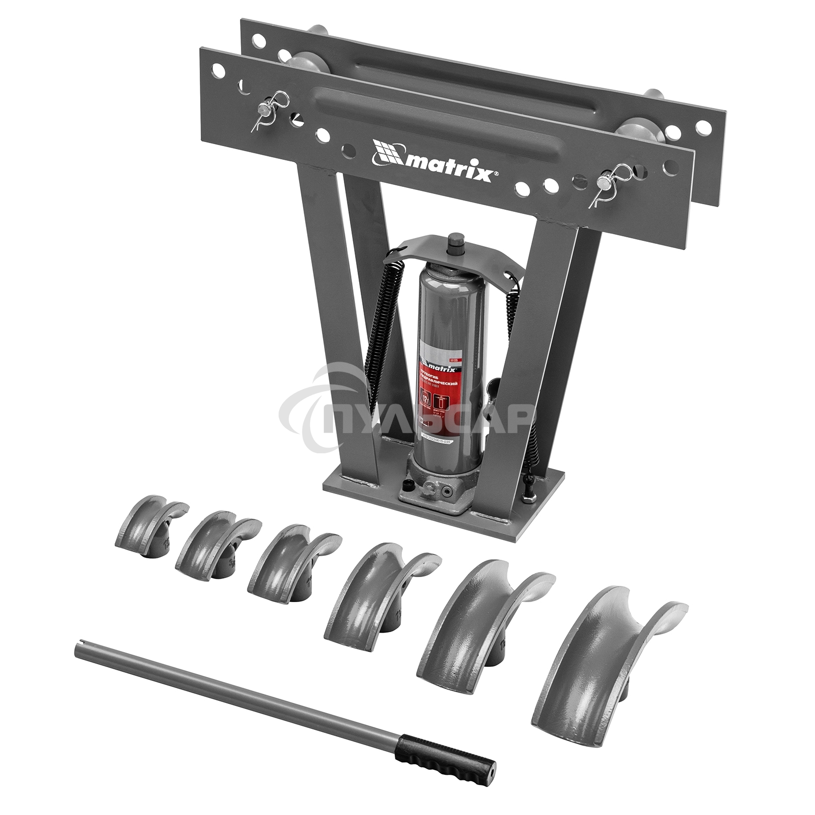 Трубогиб Matrix гидравлический 1/2''–2'' 12 т в комплекте с башмаками