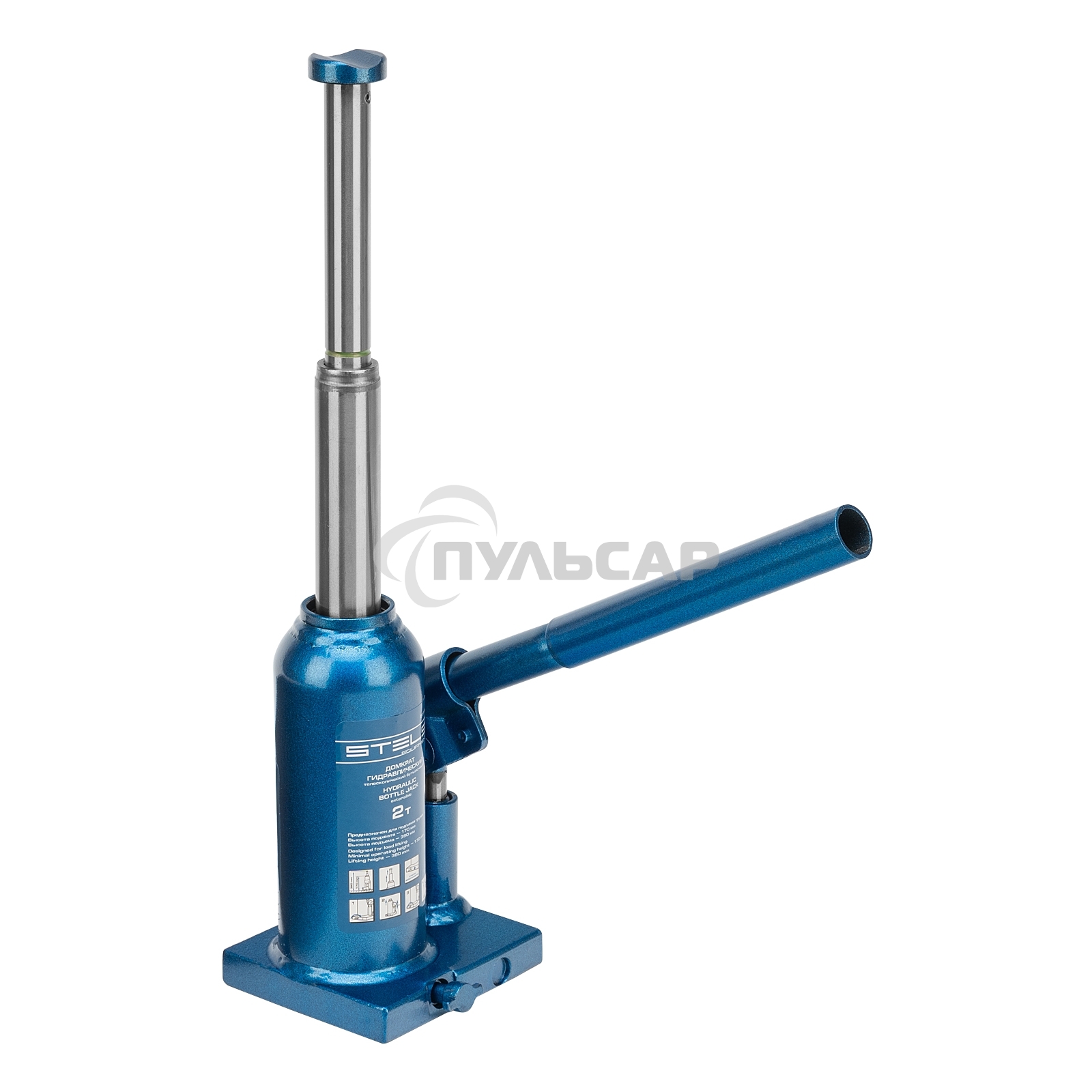 Домкрат STELS 51115гидравлический бутылочный телескопический 2 т h подъема 170–380мм