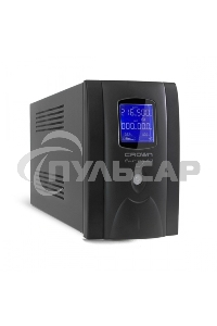 Источник бесперебойного питания CROWN Line Intractive CMU-SP1200IEC LCD USB 1200VA\720W, корпус металл, 2x12V/9AH, розетки 8*IEC, трансформатор AVR 140-290V, LCD-дисплей, cъемный кабель 1.2 м, порт RJ11/45, порт USB, защита: от перегрузки, от КЗ, от скачк