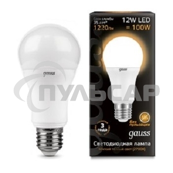 Лампа светодиодная Gauss LD102502112LED A60 globe 12W E27 2700K