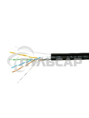 Кабель Cablexpert Россия FPC-5051E-4-CU-OUTR, FTP outdoor 4x2x0.51 на тросу, медный, кат.5e, однож., 305м, coil, черный