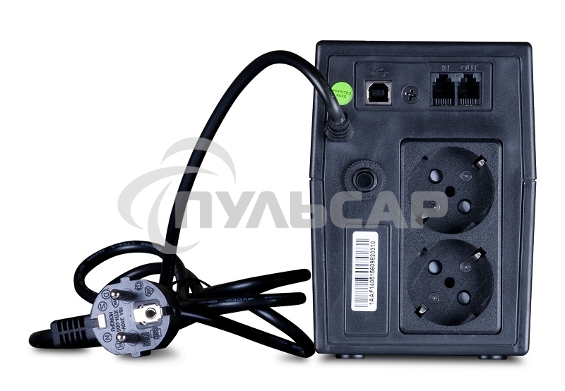 Источник бесперебойного питания ExeGate Power Smart ULB-800 LCD 800VA, черный, 2 евророзетки, USB