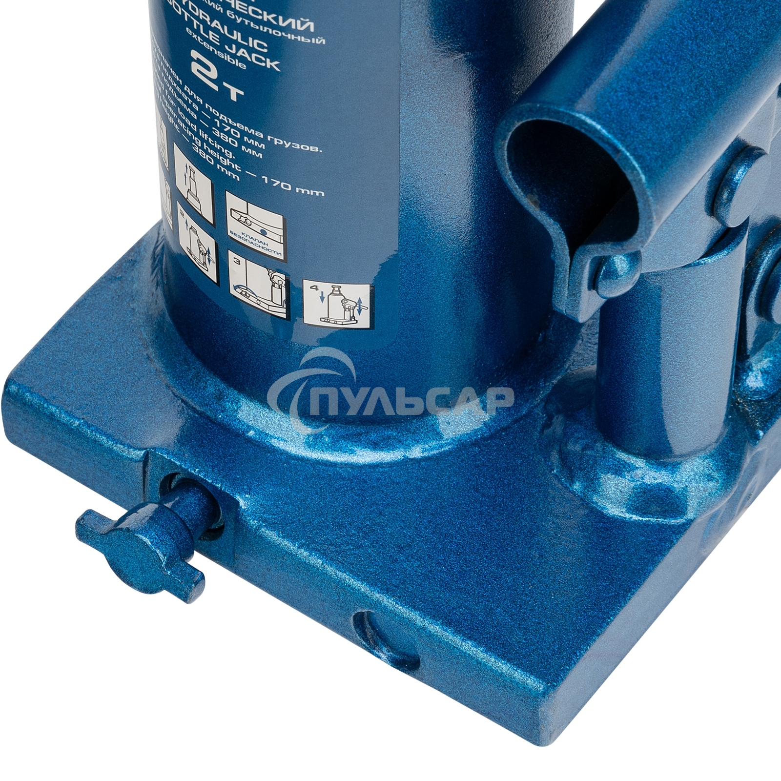 Домкрат STELS 51115гидравлический бутылочный телескопический 2 т h подъема 170–380мм