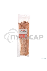 Стяжка кабельная нейлоновая 200x3,6мм, коричнево-золотая (RAL8001) (100 шт/уп) Rexant