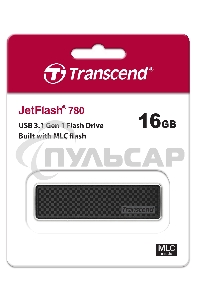 Флешка USB Transcend Jetflash 780 (TS16GJF780), 16 Gb, USB 3.0, R/W 140/40, черный / серебристый