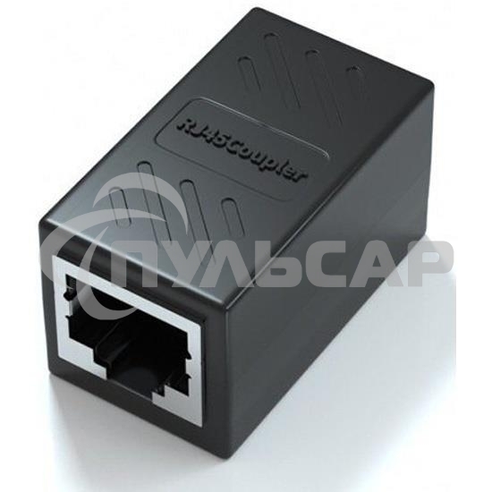 Модуль RJ-45 (F) <->RJ-45(F),FTP, проходной, ABS пластик, черный, кат. 5e VCOM <CT251S>