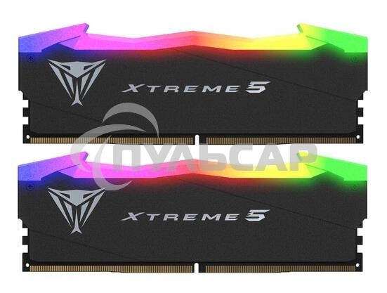 Оперативная память Patriot Viper Xtreme 5, DDR5, 48Gb (2x24Gb), 7600MHz, CL36, DIMM, с радиаторами, черный