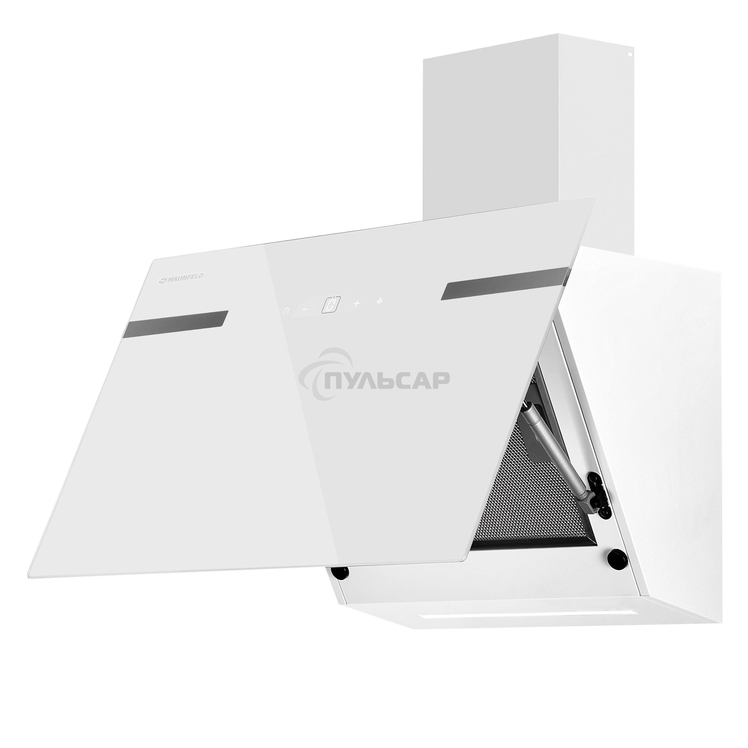 Вытяжка каминная Maunfeld Amber 60 Glass белый, 60 см, 1050 куб. м/ч, 55 дБ