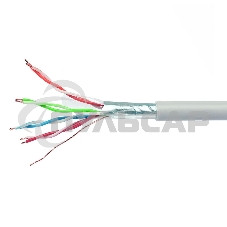 Кабель Cablexpert Россия FPC-6057-4-CU/100, FTP indoor 4x2x0.57, медный, кат.6, однож., 100м, box, серый