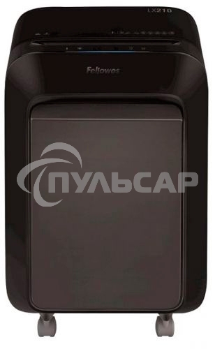 Шредер Fellowes PowerShred LX210 черный (секр.P-4) перекрестный 16лист. 23лтр. скрепки скобы пл.карты
